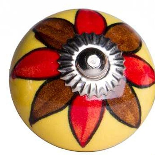 Homeroots Ceramic & Metal Multi Color Knob; Pack of 12 - 1.5 x 1.5 x 1.5 in. - 358131