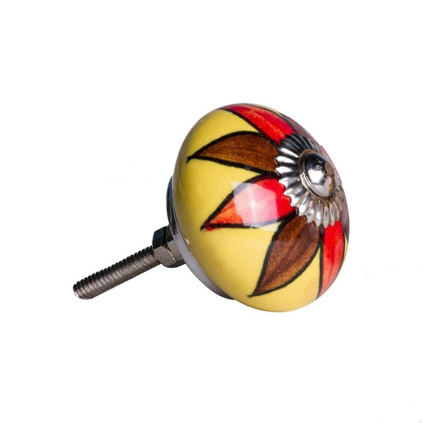 Homeroots Ceramic & Metal Multi Color Knob; Pack of 12 - 1.5 x 1.5 x 1.5 in. - 358131