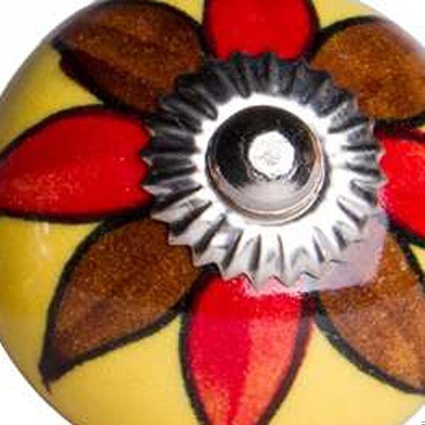 Homeroots Ceramic & Metal Multi Color Knob; Pack of 12 - 1.5 x 1.5 x 1.5 in. - 358131
