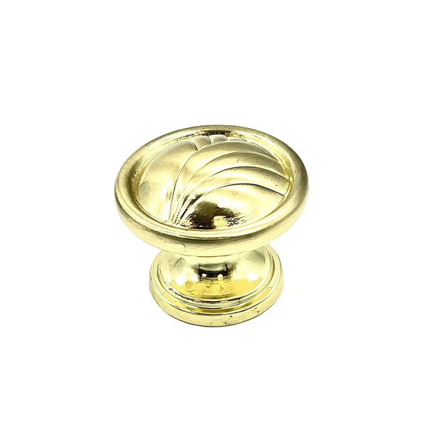 Amerock True Elegance Traditional Mushroom Round Kitchen Cabinet Knob 1-1/4 in. Diameter Brushed Brass - BP1356O74