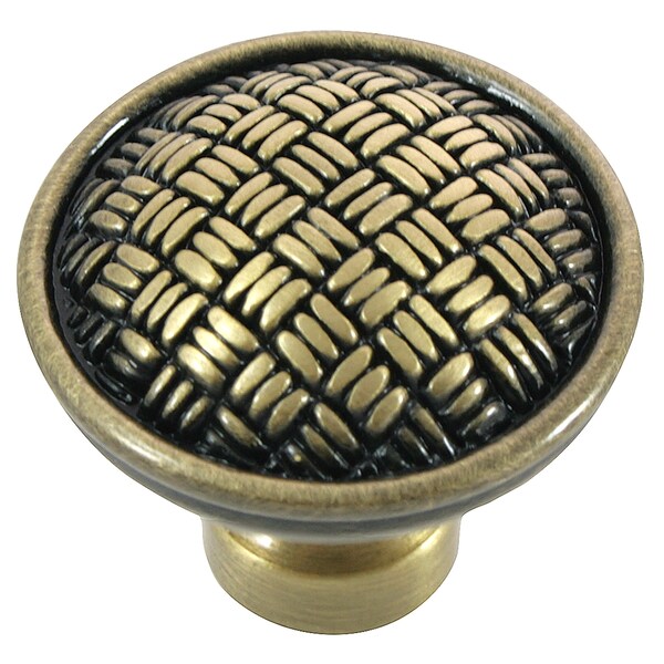 Mng 1 1/4" Rattan Knob, Satin Antique Brass - 14510