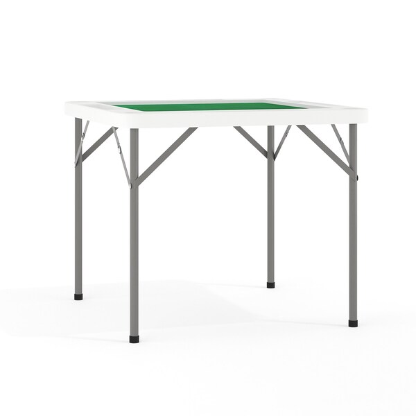 Flash Furniture Square Folding Table, 34.5" W, 34.5" L, 29" H, Plastic Top, White - DAD-MJZ-88-GG