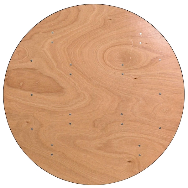 Flash Furniture Round Folding Table, 48" W, 48" L, 30.25" H, Wood Top, Wood Grain - YT-WRFT48-TBL-GG