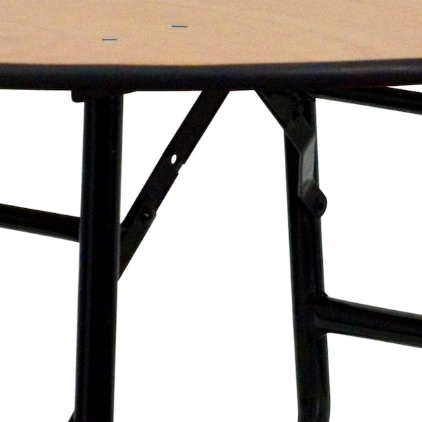 Flash Furniture Round Folding Table, 48" W, 48" L, 30.25" H, Wood Top, Wood Grain - YT-WRFT48-TBL-GG