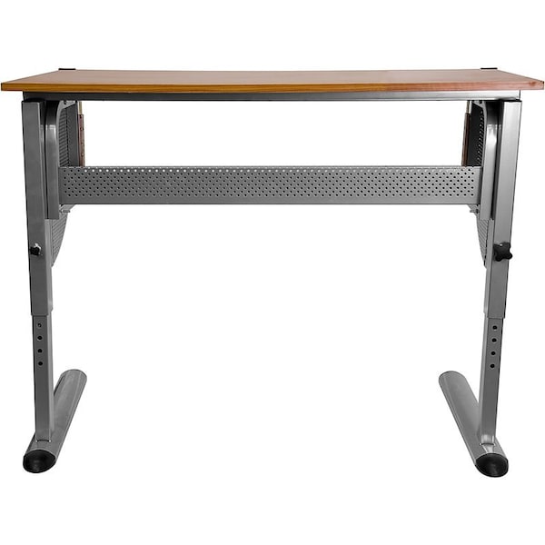 Flash Furniture Adjustable Table, 45.25" W, 28.25" L, 47.75" H, Laminate Top, Red - NAN-JN-2433-GG