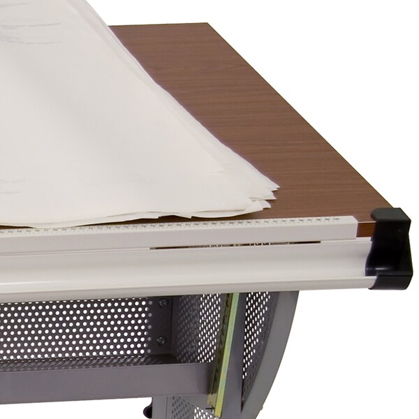 Flash Furniture Adjustable Table, 45.25" W, 28.25" L, 47.75" H, Laminate Top, Red - NAN-JN-2433-GG