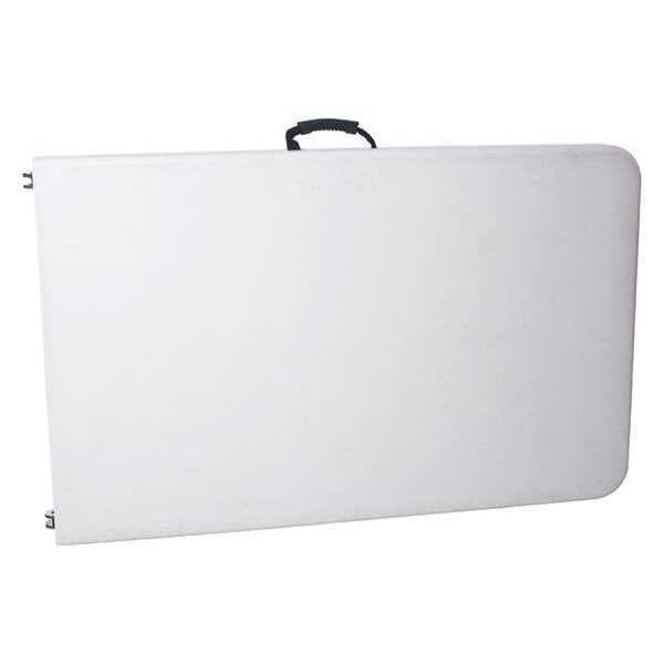 Zoro Select Rectangle Folding Table, 29" W, 96" L, 30" H, Blow Molded Polyethylene Top, White - 12F613