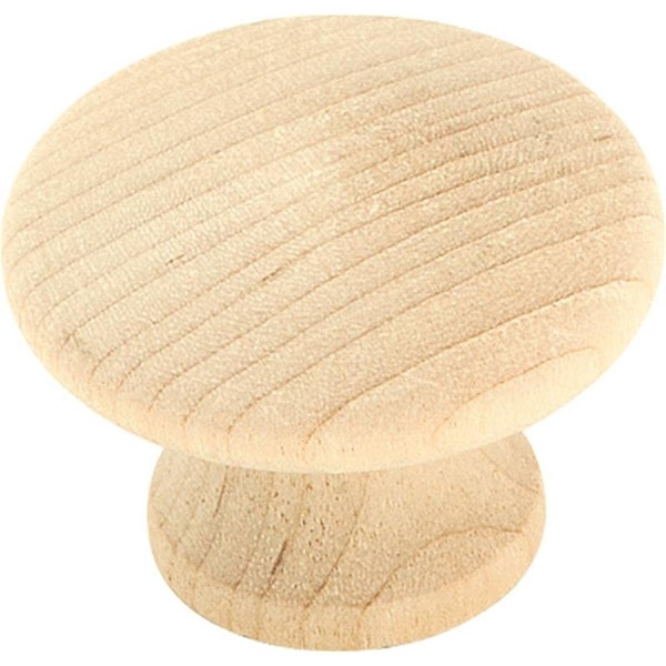 Gardencare 240952 1.25 in. Birch 10.31 in. Projection Wood Allison Round Cabinet Knob - GA434824