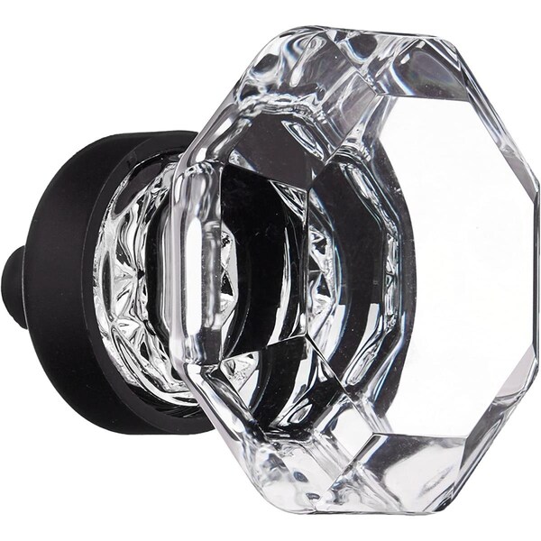 Patioplus Old Town Clear 1.25 in. Cabinet Knob, Flat Black - PA2056024