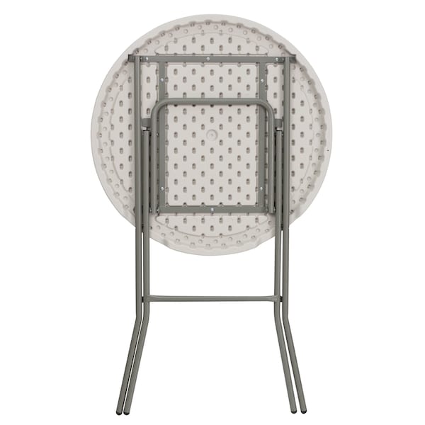 Flash Furniture Round Fold Bar Table, Plastic, Rnd, White, 32", 31.5" W, 31.5" L, 43.5" H, Plastic Top, White - RB-32RB-BAR-GW-GG