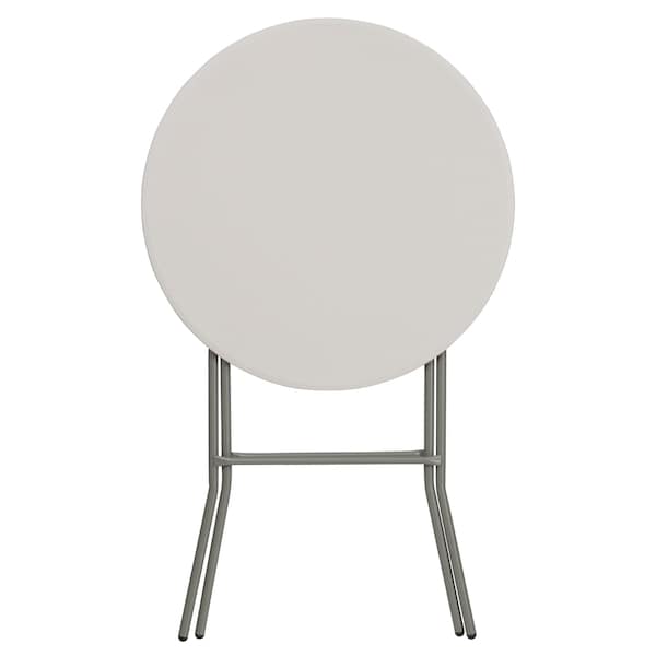 Flash Furniture Round Fold Bar Table, Plastic, Rnd, White, 32", 31.5" W, 31.5" L, 43.5" H, Plastic Top, White - RB-32RB-BAR-GW-GG