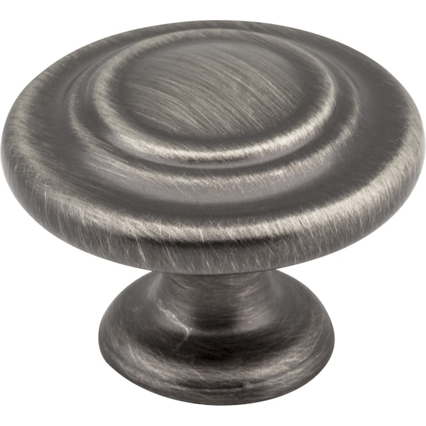 Elements By Hardware Resources 1-5/16" Diameter Brushed Pewter Round Arcadia Cabinet Knob - 107BNBDL