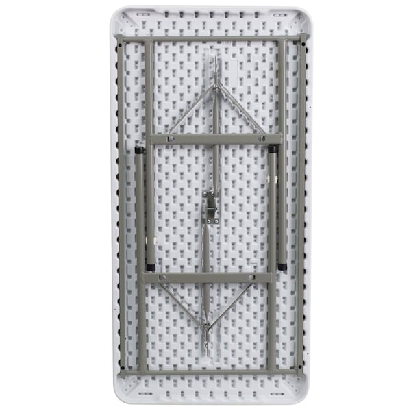 Flash Furniture Rectangle Wh 24X48 Plastic Fold Table, 24" W, 48.25" L, 29" H, Plastic Top, White - DAD-YCZ-122-2-GG