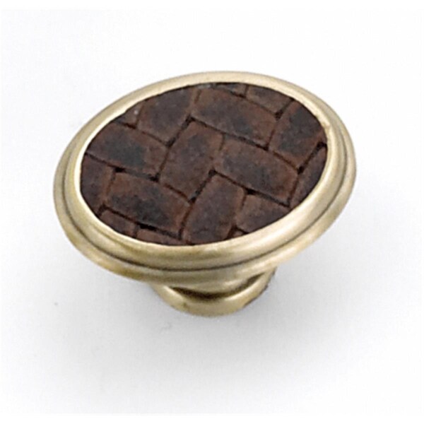 Strategic Brands 1.63 in. Oval Knob-Satin Brass - Brown - 12194