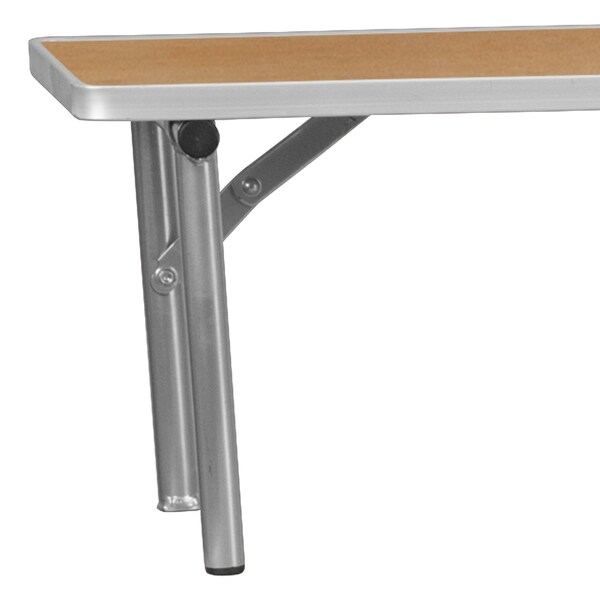 Flash Furniture Rectangle Bar Top Riser, 72"X12"X12", 11.75" W, 72" L, 12" H, Wood Top, Wood Grain - XA-72-RS-GG