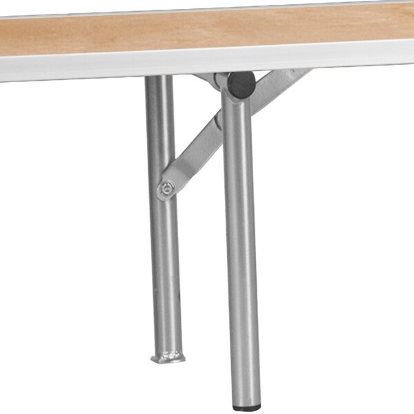 Flash Furniture Rectangle Bar Top Riser, 72"X12"X12", 11.75" W, 72" L, 12" H, Wood Top, Wood Grain - XA-72-RS-GG