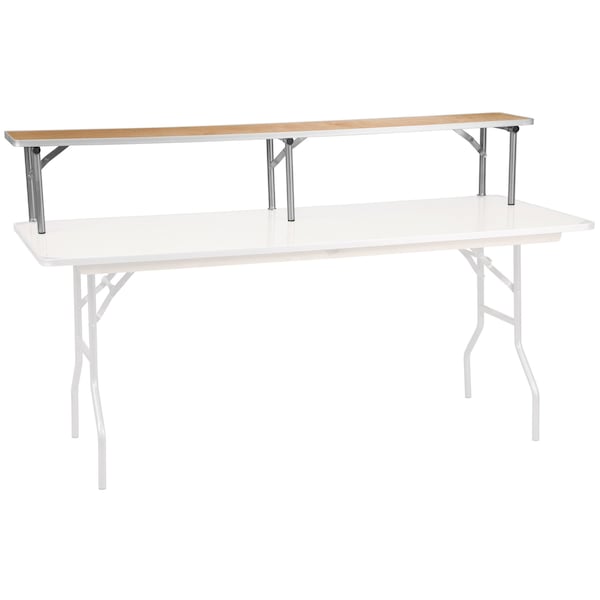 Flash Furniture Rectangle Bar Top Riser, 72"X12"X12", 11.75" W, 72" L, 12" H, Wood Top, Wood Grain - XA-72-RS-GG