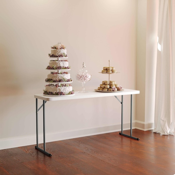 Flash Furniture Rectangle Training Table, 18" W, 60" L, 29" H, Plastic Top, White - RB-1860-GG