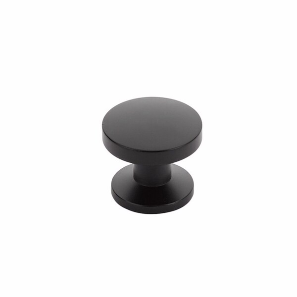 Schaub 1-3/8in Northport Round Cabinet Knob Matte Black Finish - 211-MB