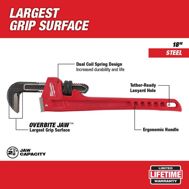 Milwaukee 18 in. Steel Pipe Wrench - 48-22-7118