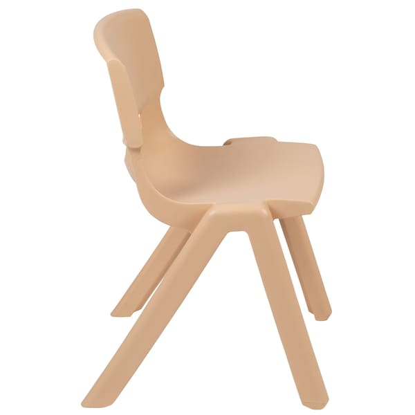 Flash Furniture Natural Plastic Stackable School Chair with 13.25" Seat Height, PK2 - 2-YU-YCX-004-NAT-GG