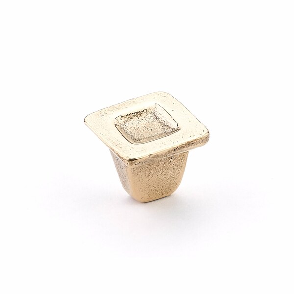Schaub 1-1/4in Diameter Square Vinci Concave Cabinet Knob Natural Bronze Finish - 810-NB