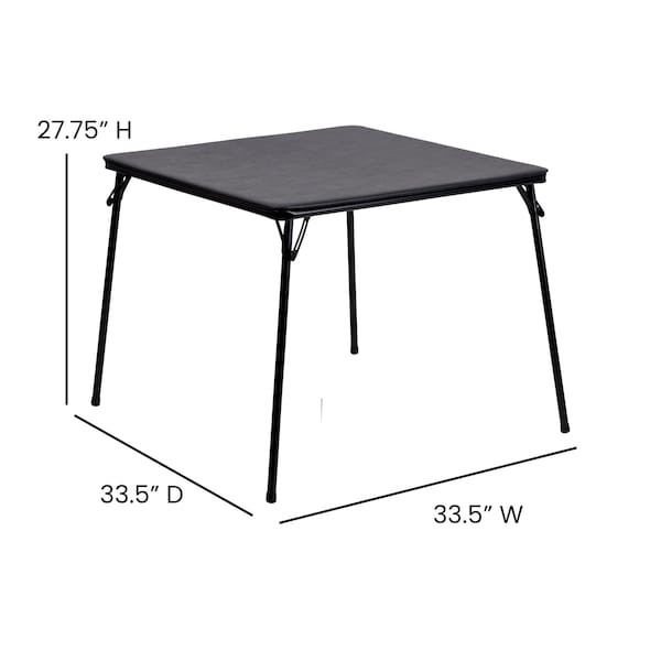 Flash Furniture Square Folding Table, 33.5" W, 33.5" L, 27.75" H, Black - JB-2-GG