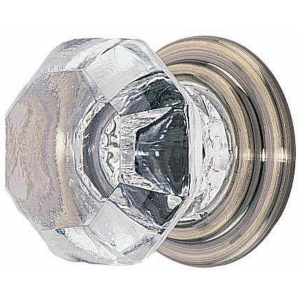 Patioplus 1 in. Old Town Clear Cabinet Knob, French Antique Brass - PA1647256