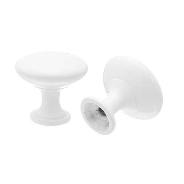 Pride Industrial 1-1/16in Diecast Mushroom Cabinet Knob White Finish - K910WT