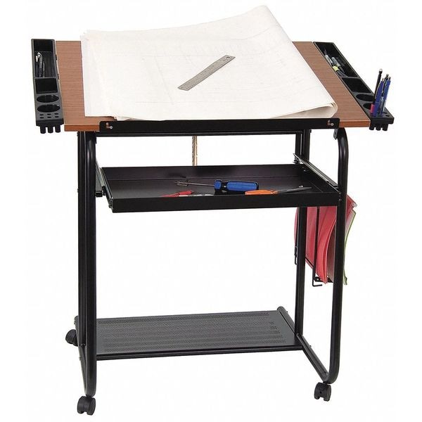 Flash Furniture Mobile Draft Table, 35-1/4" W, 31-1/4" H, Laminate Cherry - NAN-JN-2739-GG