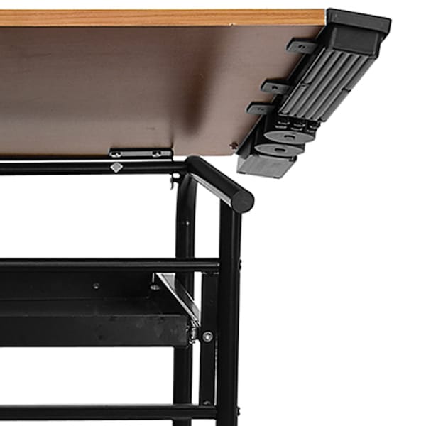 Flash Furniture Mobile Draft Table, 35-1/4" W, 31-1/4" H, Laminate Cherry - NAN-JN-2739-GG