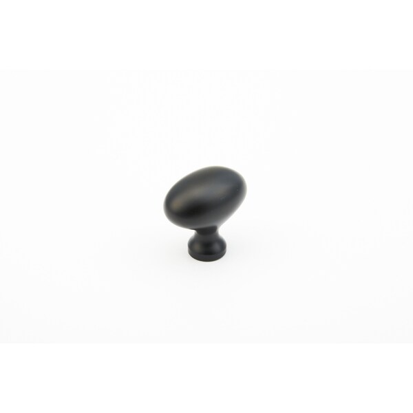 Schaub 1-3/8in Oval Country Traditional Cabinet Knob Flat Black Finish - 719-FB