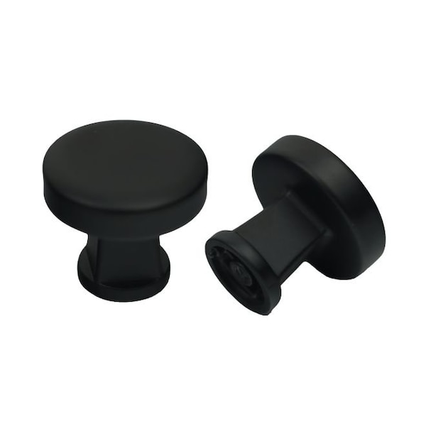 Crown 1-1/4" Diameter Colorado Cabinet Knob Matte Black Finish - CHK92925BK