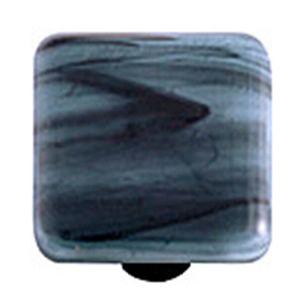 Towels Usa Black Swirl Powder Blue Square Glass Cabinet Knob - Black Post - TO949740