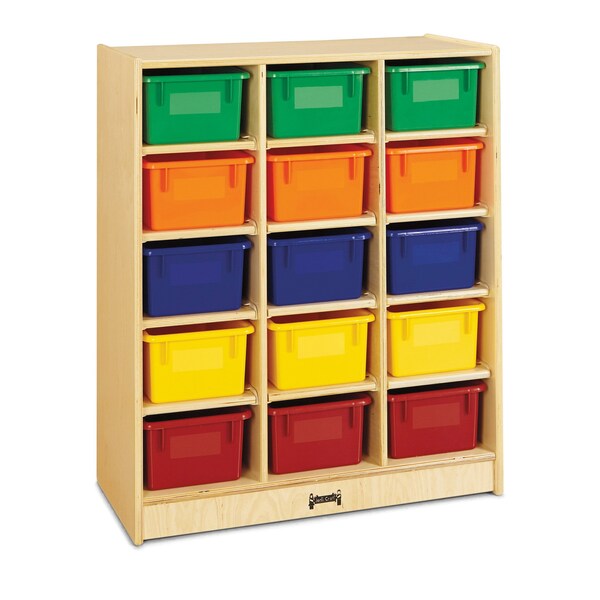 Jonti-Craft 15 Cubbie-Tray Mobile Unit-with Colored Trays - 0648JC