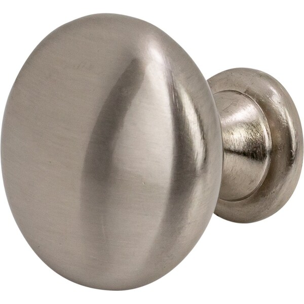Designperfect 1-3/16 Diameter Round Cabinet Knob, Brushed Satin Nickel - DPA-R28KSNB