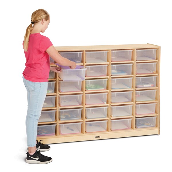 Jonti-Craft 30 Tub Mobile Storage, with Clear Tubs - 40310JC