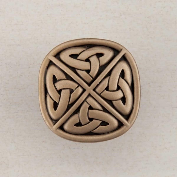 Acorn Mfg Artisan Collection Celtic Square Knob, Museum Gold - DQGGP