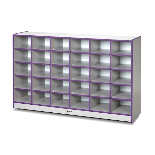 Jonti-Craft Rainbow Accents 30 Cubbie-Tray Mobile Storage, without Trays, Purple - 0430JCWW004