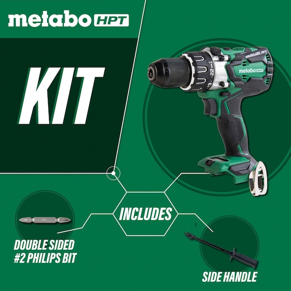 Metabo Hpt 18V Cordless Brushless Li-Ion High-End Driver Drill Bare - DS18DBL2Q4M