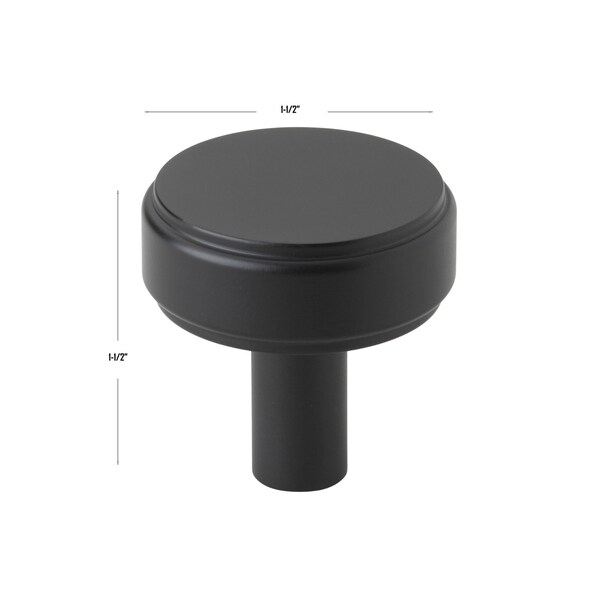 Gliderite Hardware 1-1/2 in. Solid Round Knurled Cabinet Knob - 5827-MB, 5PK - 5827-MB-5
