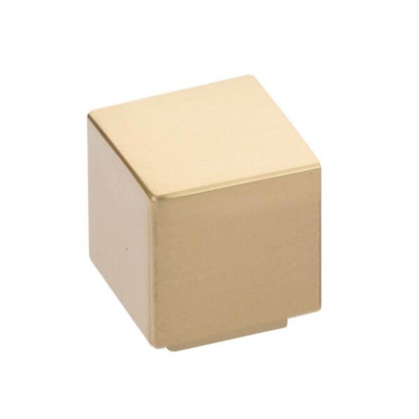 Patioplus 1 in. Allerton Square Cabinet Knob, Satin Brass - PA3251332