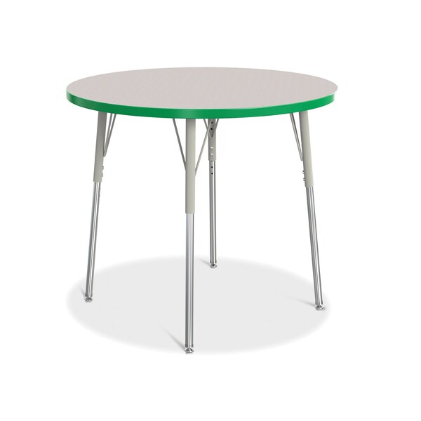 Jonti-Craft Berries Round Activity Table, 36 in. Diameter, A-height, Freckled Gray/Green/Gray - 6488JCA119