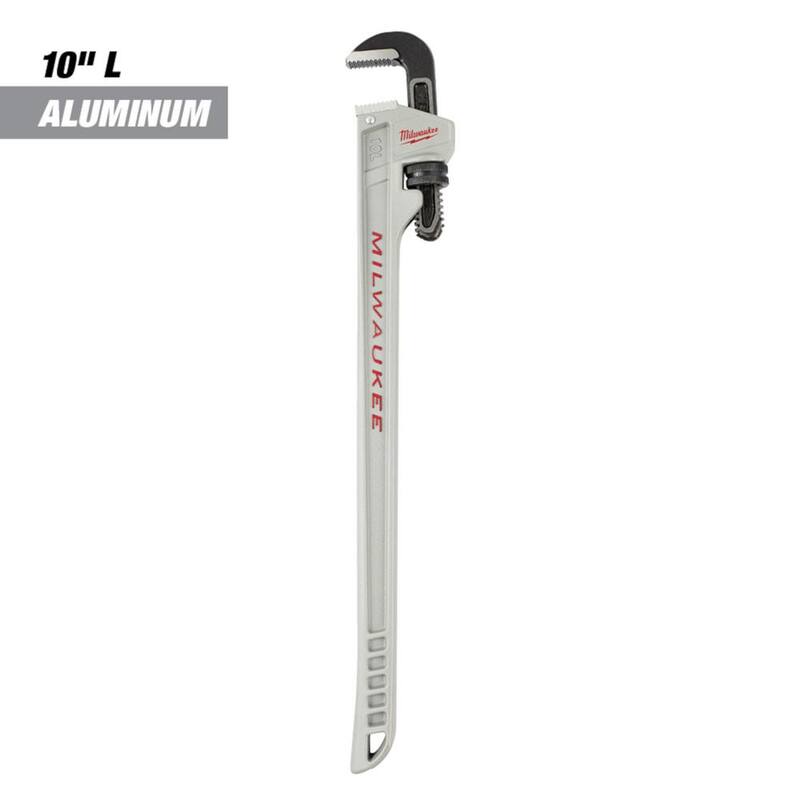 Milwaukee 10 in. Aluminum Pipe Wrench with Power Length Handle - 48-22-7213
