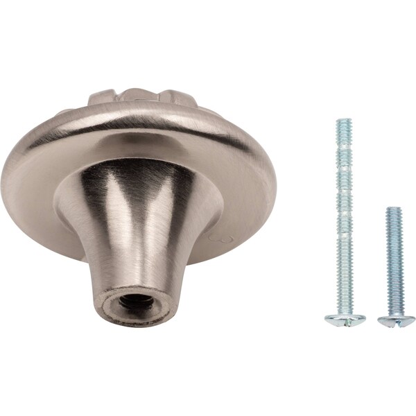 Designperfect 1-1/4 Diameter Round Cabinet Knob, Brushed Satin Nickel - DPA-L68KSNB