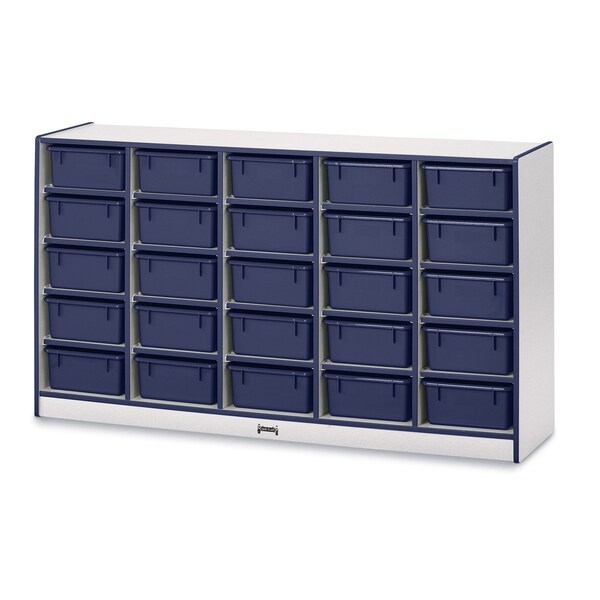 Jonti-Craft Rainbow Accents 25 Tub Mobile Storage, with Tubs, Navy - 4026JCWW112