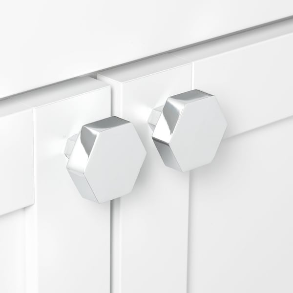 Gliderite Hardware 1-1/2 in. Hexagon Knob Polished Chrome, 5PK - 5824-PC-5