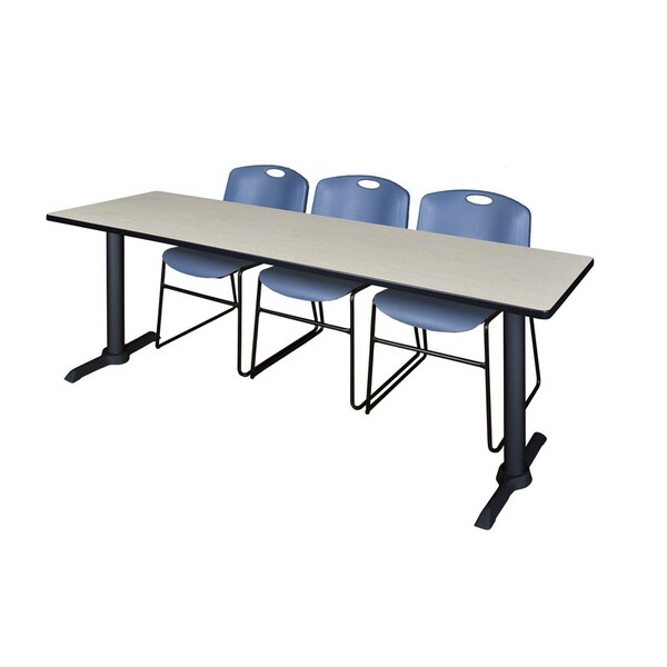 Cain Rectangle Tables > Training Tables > Cain Training Table & Chair Sets, 84 W, 24 L, 29 H, Maple - MTRCT8424PL44BE