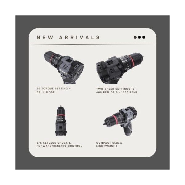 Durofix G12 Series 12V Cordless Li-ion 3/8in Drill Driver Kit w/ 4.0 Ah Battery 1,800 RPM - RK12136-PG