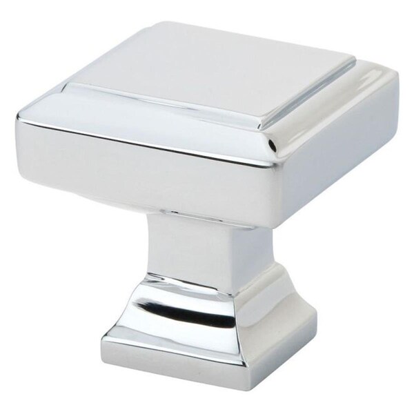 Patioplus 1.25 in. Geometric Square Cabinet Knob, Bright Chrome - PA2667408